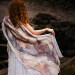 Soft Blush Nuno Felted Shawl