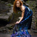 Twilight Blue Nuno Felted Shawl