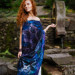 Twilight Blue Nuno Felted Shawl