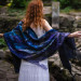 Twilight Blue Nuno Felted Shawl
