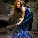 Twilight Blue Nuno Felted Shawl
