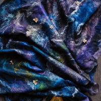 Violet Butterfly Nuno Felted Shawl