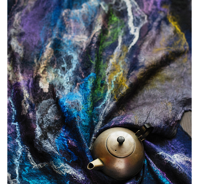 Violet Butterfly Nuno Felted Shawl