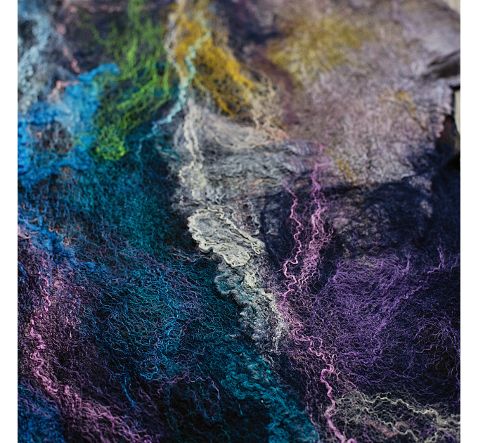 Violet Butterfly Nuno Felted Shawl