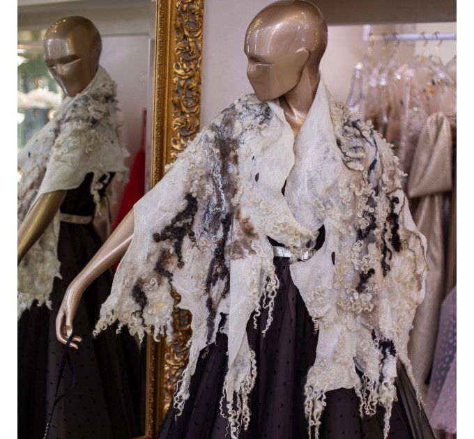Wild Curls Nuno Felted Shawl