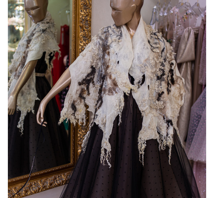 Wild Curls Nuno Felted Shawl