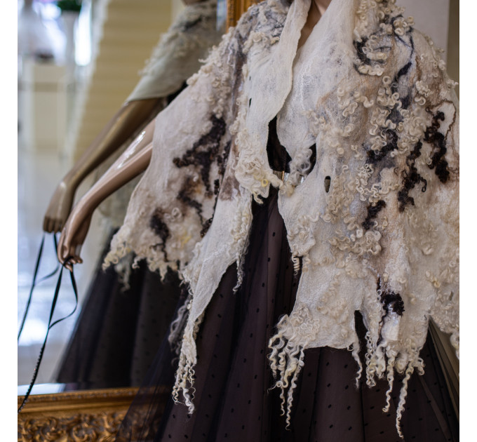 Wild Curls Nuno Felted Shawl