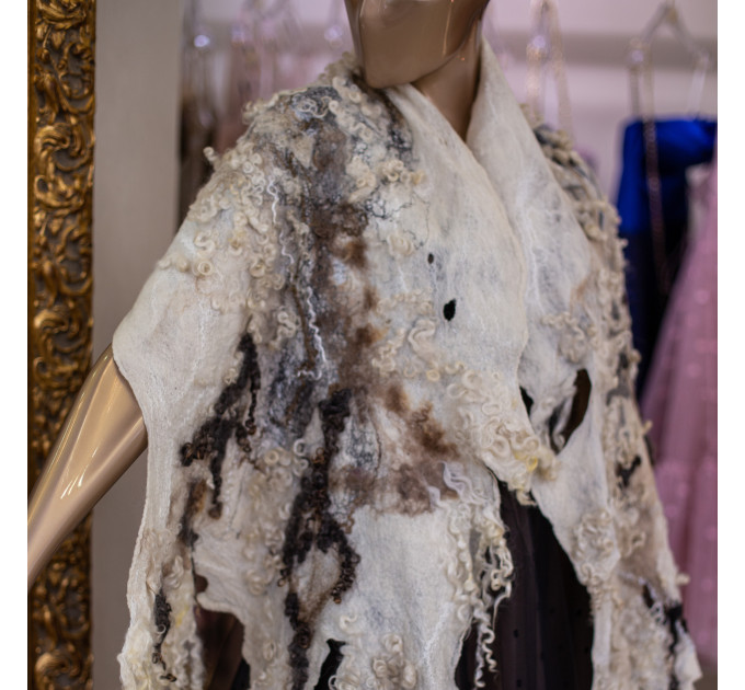 Wild Curls Nuno Felted Shawl