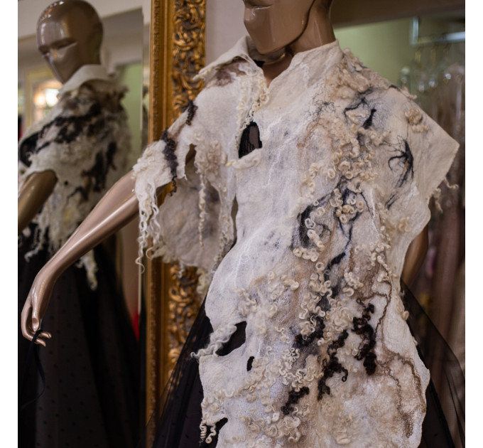 Wild Curls Nuno Felted Shawl