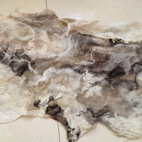 Wild Ivory Nuno Felted Shawl