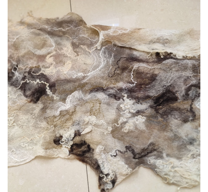 Wild Ivory Nuno Felted Shawl