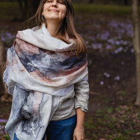 Winter Frost Nuno Felted Shawl